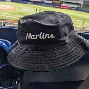 Miami Marlins SGA Black Electric Blue Reversible Bucket Hat